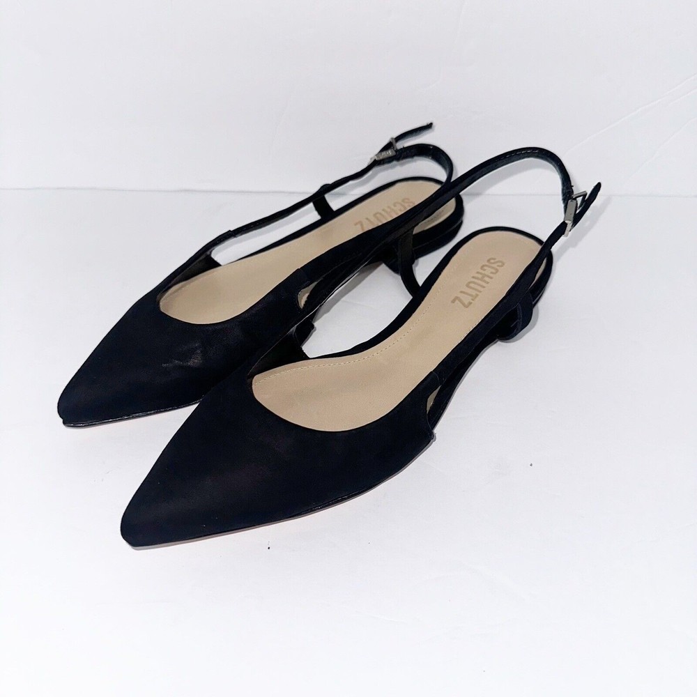 Schutz Black Boris Nubuck Flat Shoes Womens Size 7 NEW